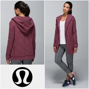 LULULEMON 4 Find Your Centre Wrap Hoodie Heathered Marled Rust Berry Size 4